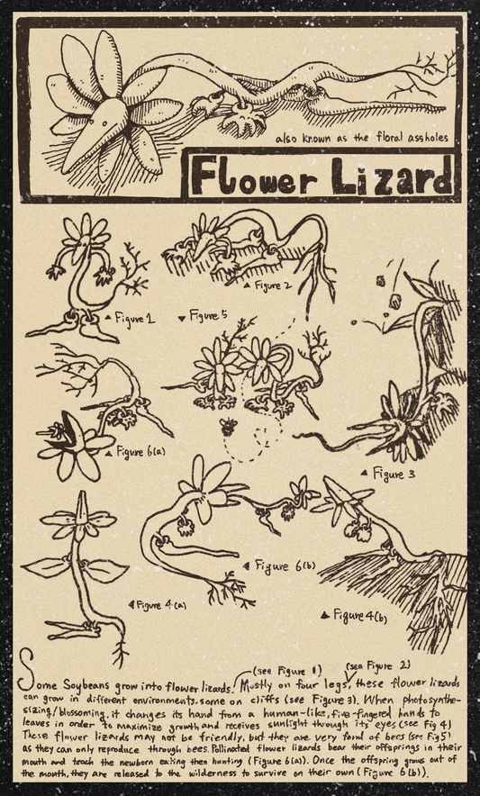 Flower Lizard Postcard