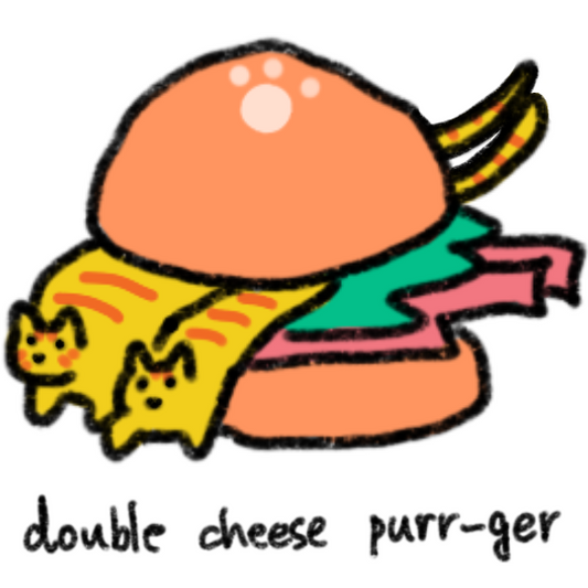 Double Cheese PURRger Sticker